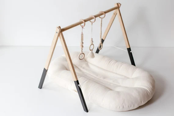 Wooden Baby Gym Play Gym for Baby Black Oak Free Shipping - Etsy Canada | Etsy (CAD)