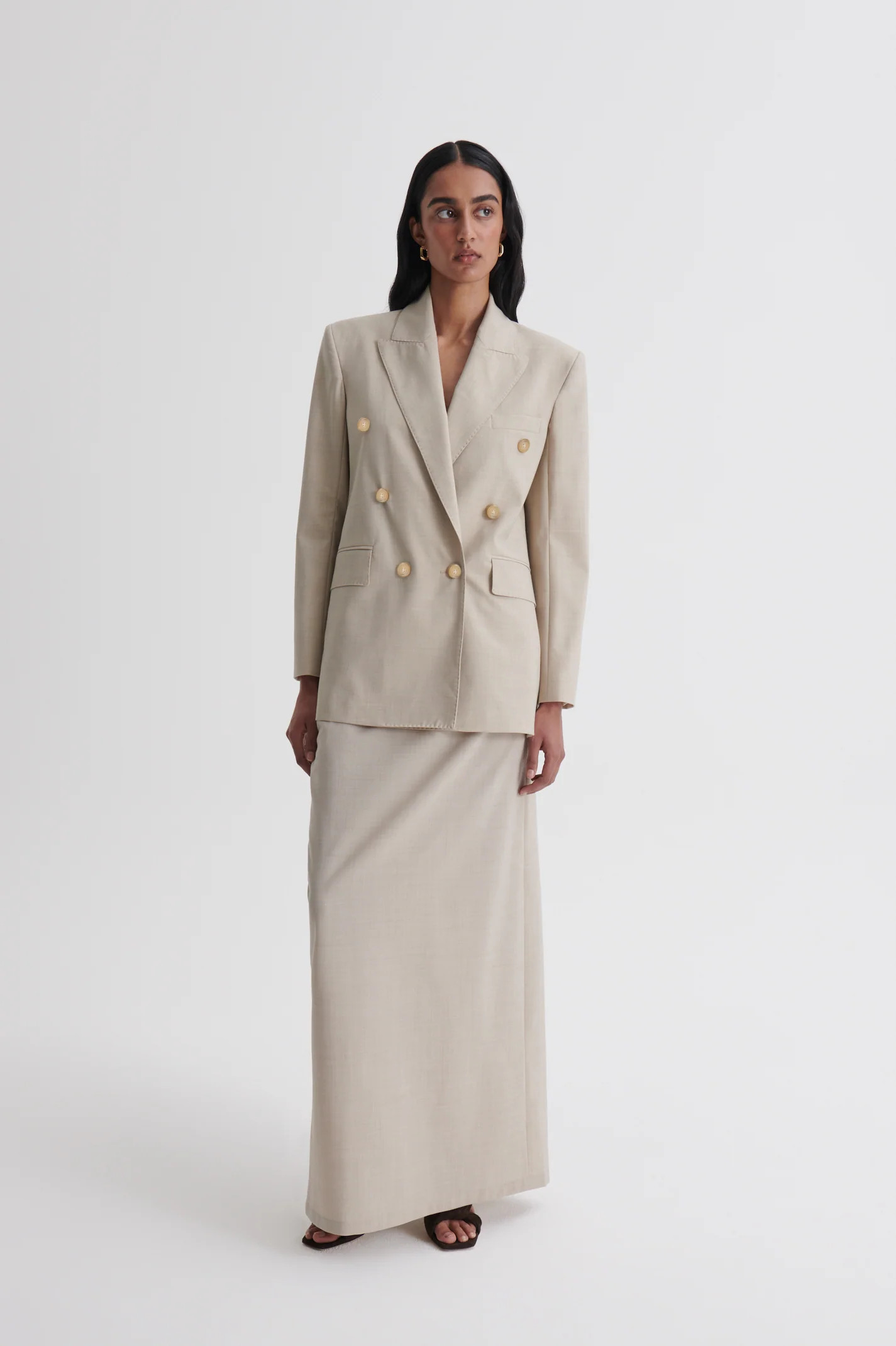 SOFT LONG PENCIL SKIRT - PARCHMENT - Scanlan Theodore | Scanlan Theodore AU