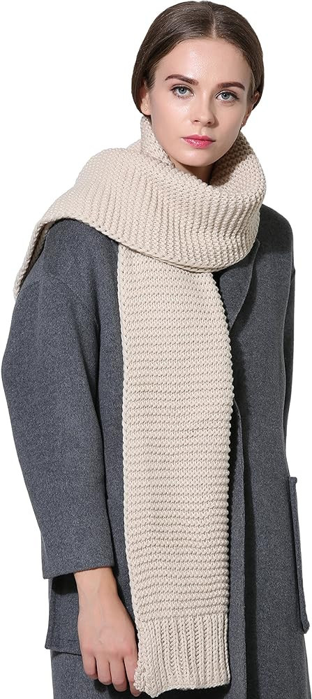 NEOSAN Women Men Winter Thick Cable Knit Wrap Chunky Warm Scarf | Amazon (US)