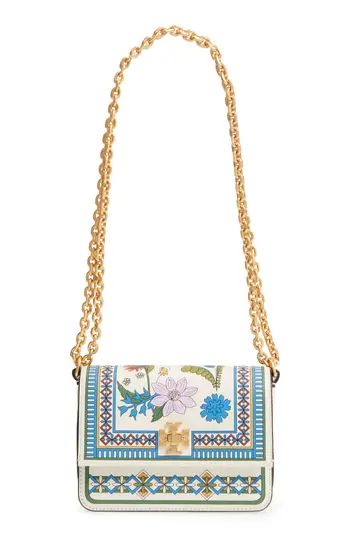 Tory Burch Mini Kira Floral Print Leather Bag - White | Nordstrom