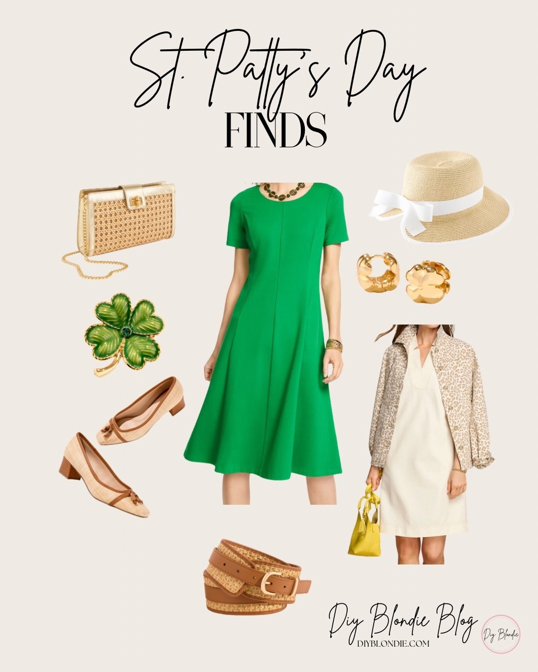 Classic green dress moment 💚 If you’re looking for an easy St. Patrick’s Day outfit, a timeless green dress is always the answer. Pair it with raffia accessories, neutral flats, gold jewelry, and a straw hat for a polished spring look that feels festive without being over the top. The best part? This outfit works beautifully for St. Patrick’s Day, spring brunch, vacations, and even Masters week. Everything is linked so you can recreate the look! 🍀

#LTKOver40 #LTKSpringSale #LTKMidsize