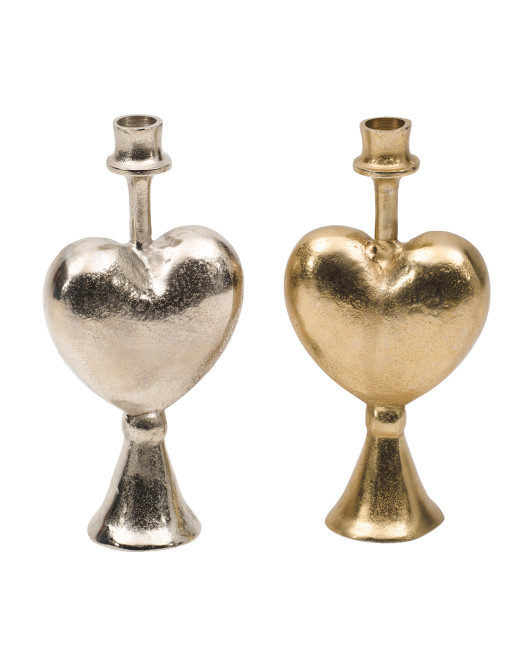 Set Of 2 10in Ceramic Heart Candle Holders | Valentine's Day | Marshalls | Marshalls