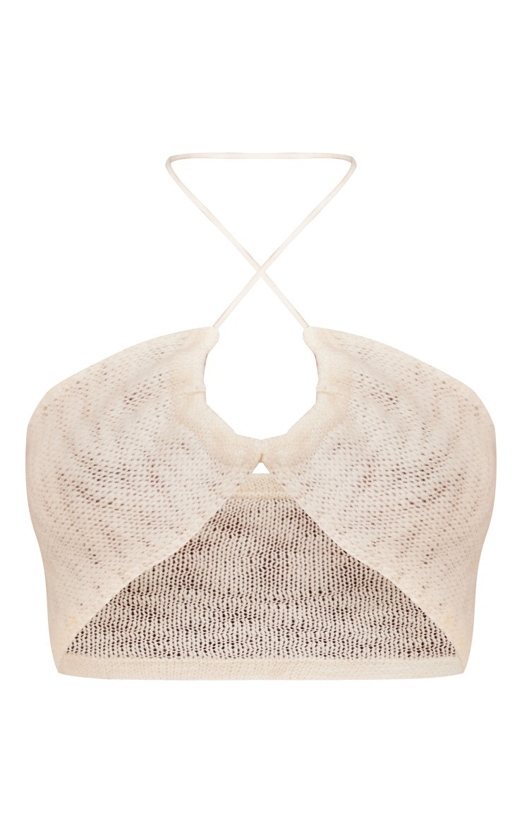 White Knitted Cross Over Bralette | PrettyLittleThing US