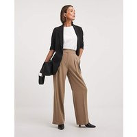 Pleated Wide Leg Trousers Camel - JD Williams - Size: 32 | JD Williams (UK)