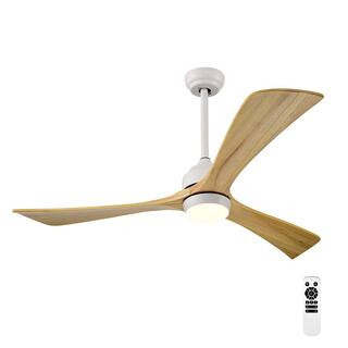 AuraVista 52 in.Indoor White Ceiling Fan with LED Light Bulbs and Remote Control | The Home Depot