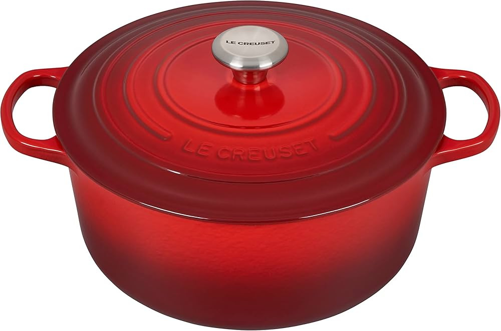 Le Creuset Enameled Cast Iron Signature Round Dutch Oven, 7.25 qt., Cerise | Amazon (US)