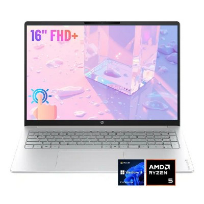 HP OmniBook 3 16" FHD+ Touch Laptop, AMD Ryzen 5 40, AMD Radeon Graphics, 16GB RAM, 2TB SSD, Wi-Fi 6, Win11 Pro, Silver | Target