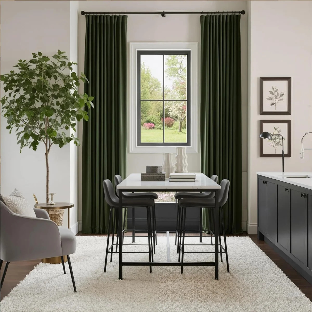 Velvet Blackout Curtains Thermal Insulated Room Darkening Drapes with Rod Pocket/Back Tab/Shower ... | Wayfair North America