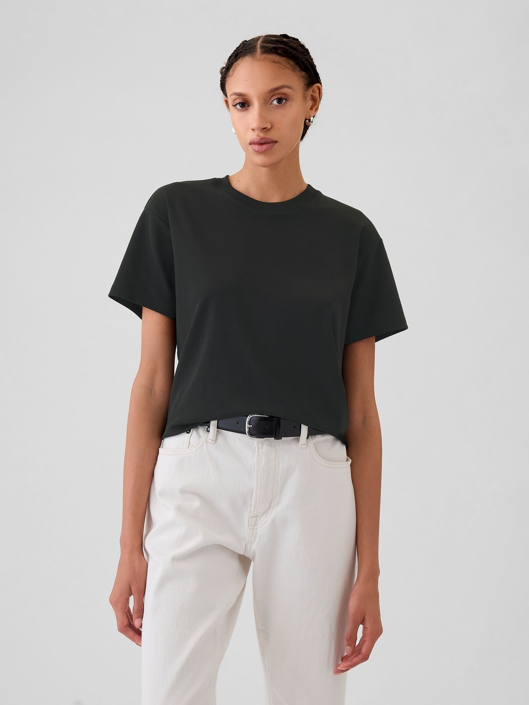 Black Supima\u00ae Cotton Relaxed T-Shirt | Gap | GAP UK