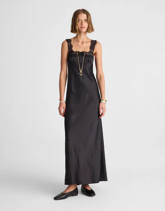 Alexa Chung for Madewell Courtney Satin Slip Dress | Madewell