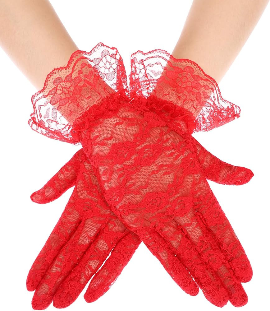 SATINIOR Ladies Lace Gloves for Women Tea Party Gloves Elegant Short Gloves Courtesy Gloves for W... | Amazon (US)