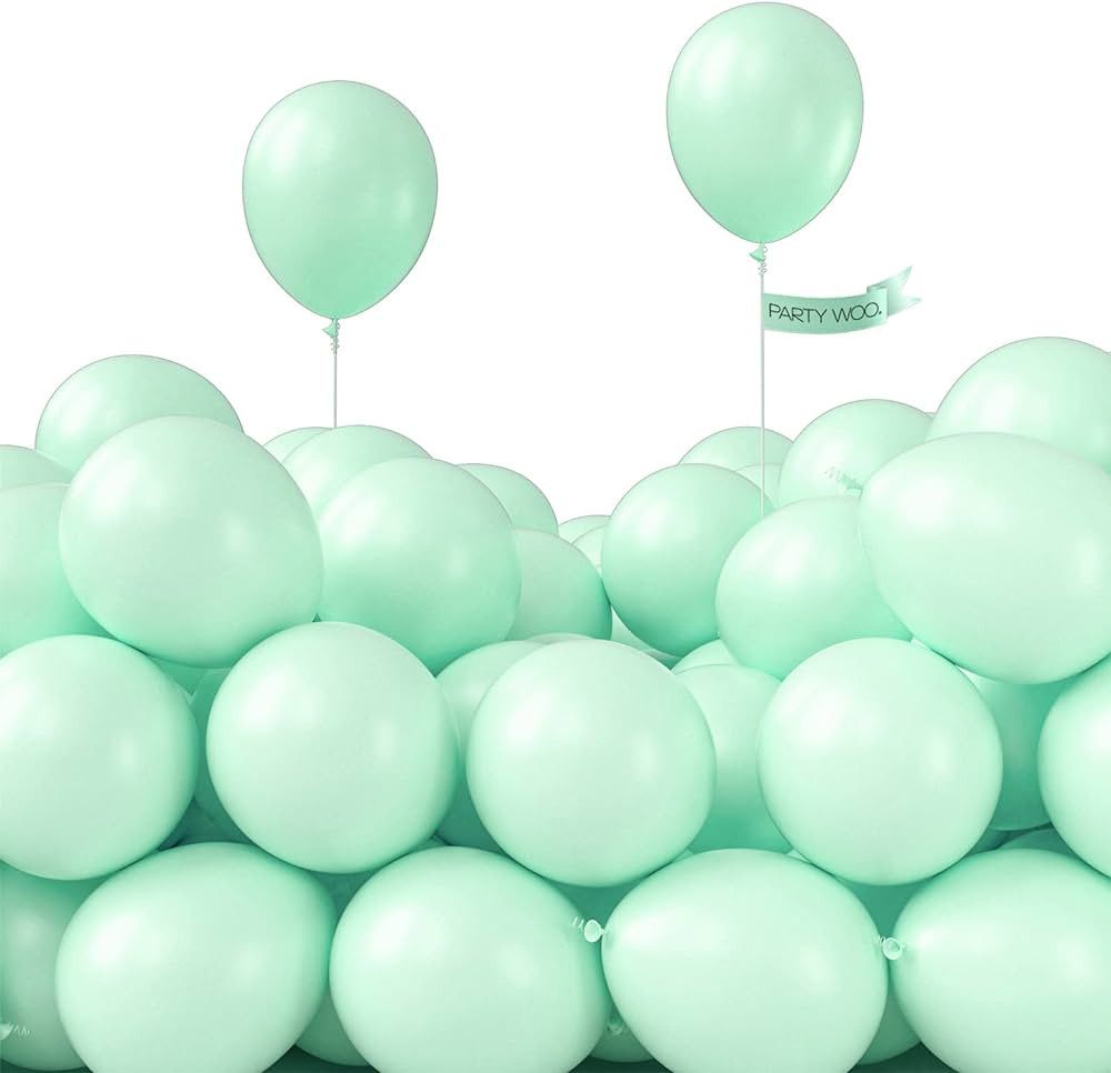 PartyWoo Mint Green Balloons, 50 pcs 5 Inch Pastel Mint Green Balloons, Mint Balloons for Balloon... | Amazon (US)