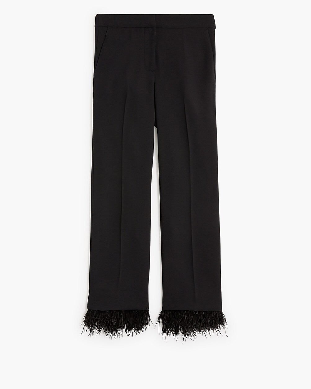 Feather-trim flare cropped pant | J.Crew Factory