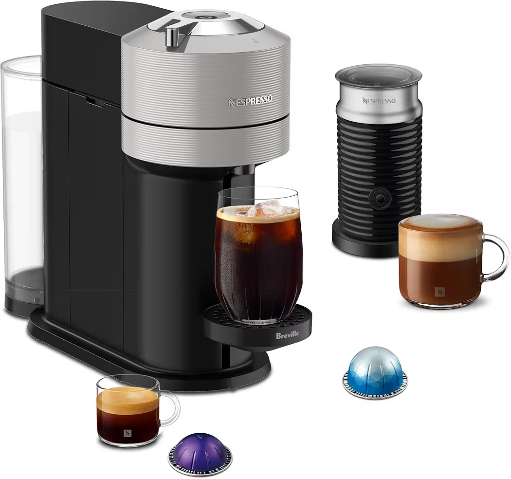 Nespresso Vertuo Next Coffee and Espresso Maker by Breville, with Aeroccino Milk Frother, Light G... | Amazon (US)
