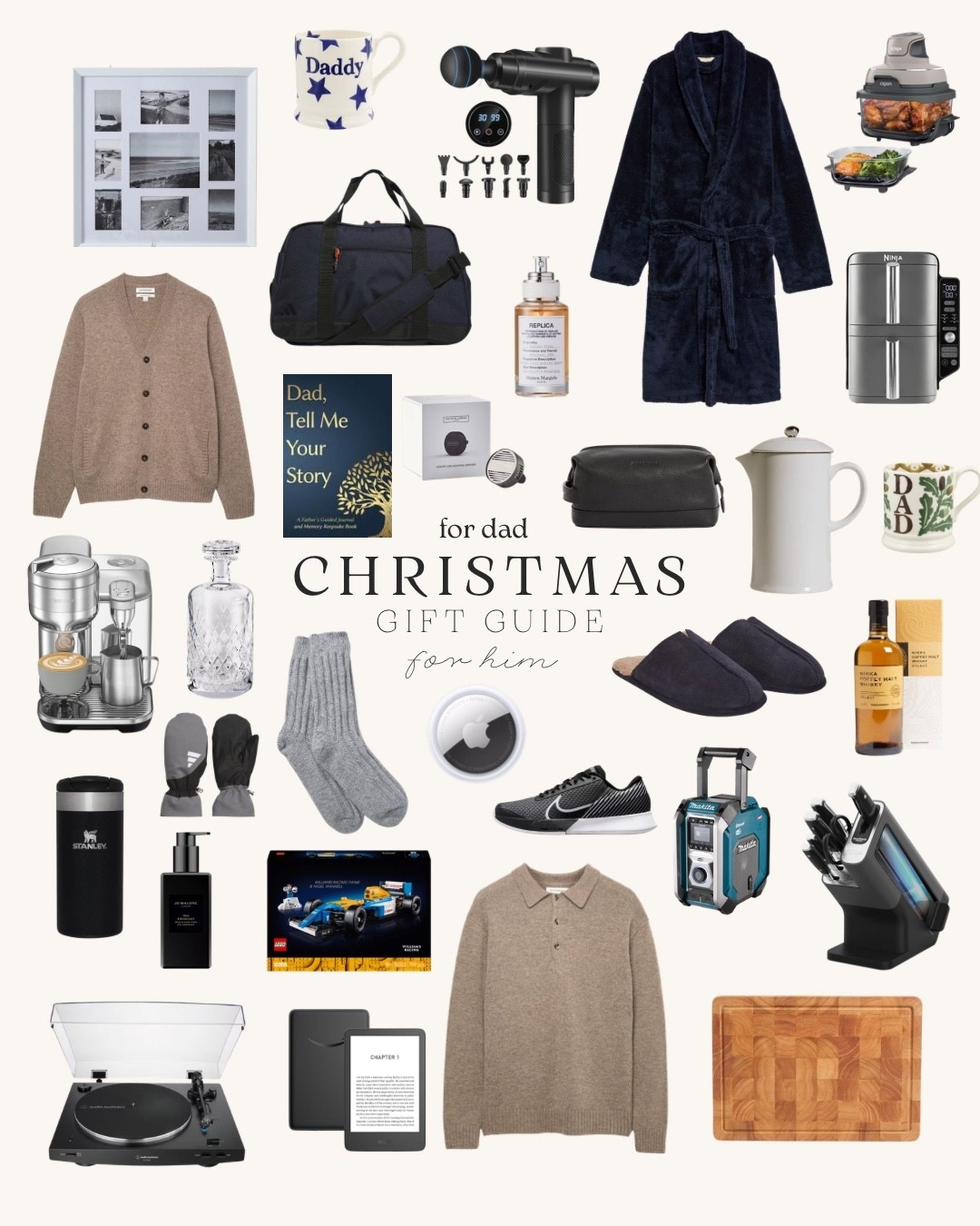 Gift Guide for Dad 🎁

Gift ideas, dad, presents, coffee machine, M&S knit, dressing gown, muscle machine, ninja air fryer, men’s gifts, for him 

#LTKmens #LTKgiftguide #LTKuk