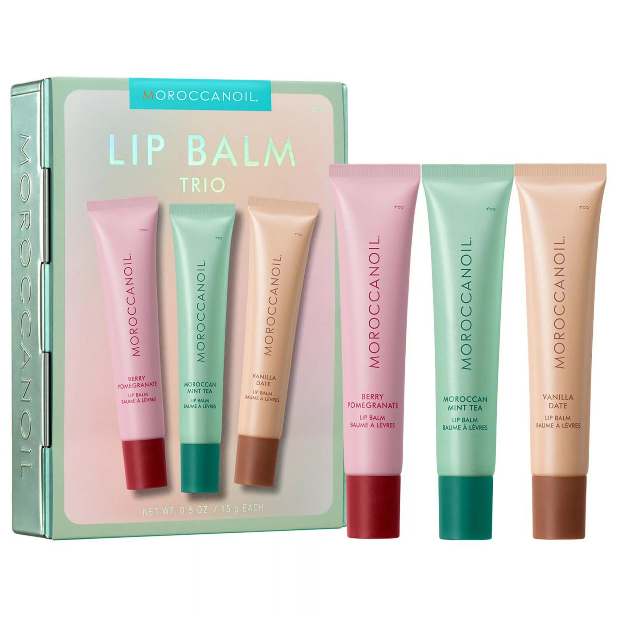Moroccanoil Lip Balm Trio Gift Set Hydrating Argan + Peptide Lip Treatment | Kohl's