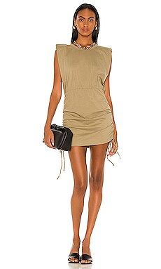 Bardot Toni Shoulder Pad Mini Dress in Olive from Revolve.com | Revolve Clothing (Global)