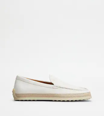 Tod's - Slipper Loafers in Leather, WHITE, 37.5 - Shoes | Tods