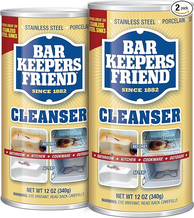 Bar Keepers Friend Powder Cleanser 12 Oz - Multipurpose Cleaner & Stain Remover - Bathroom, Kitch... | Amazon (US)