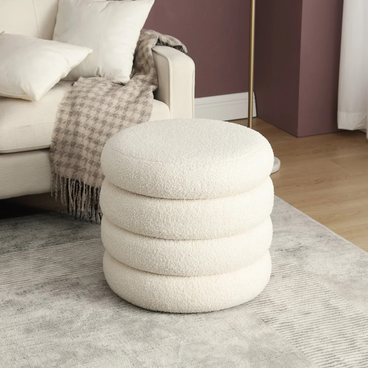 Leiani Modern 19.5" W Round Upholstered Storage Ottoman with Hidden Storage for Living Room and B... | Wayfair North America