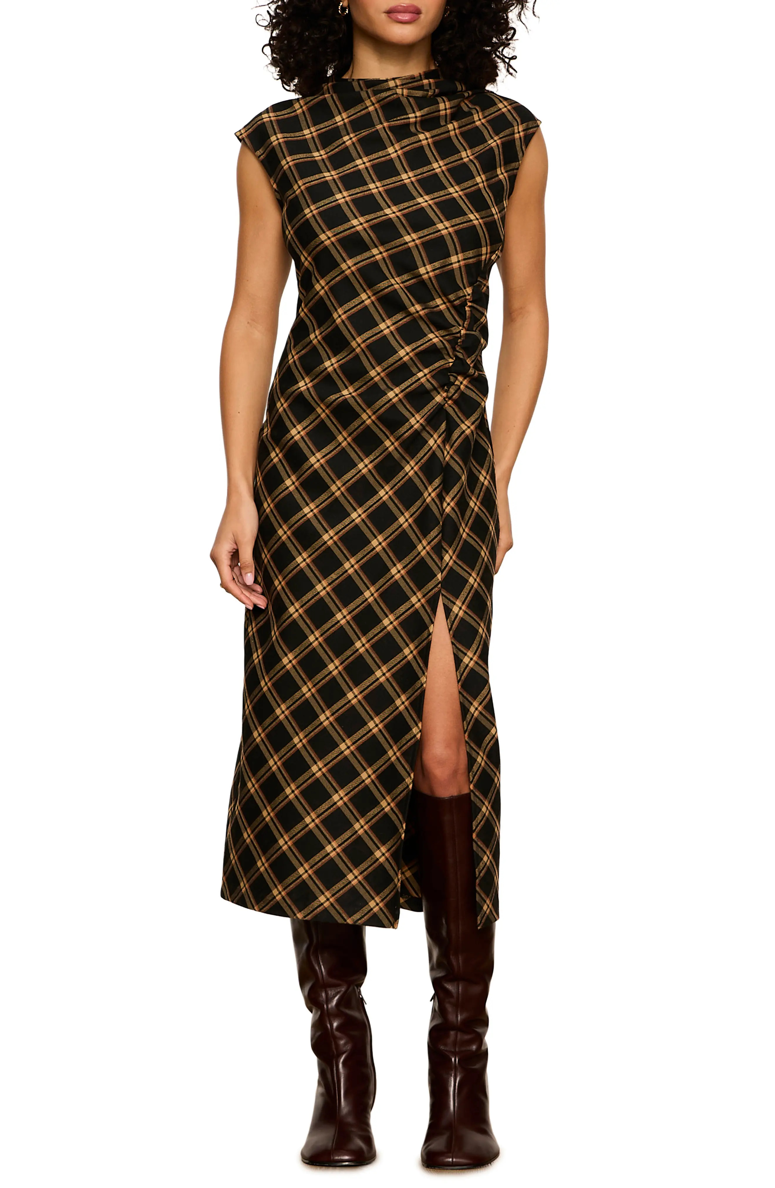 Sanctuary Autumn Edit Plaid Midi Dress (Women) | Nordstrom | Nordstrom