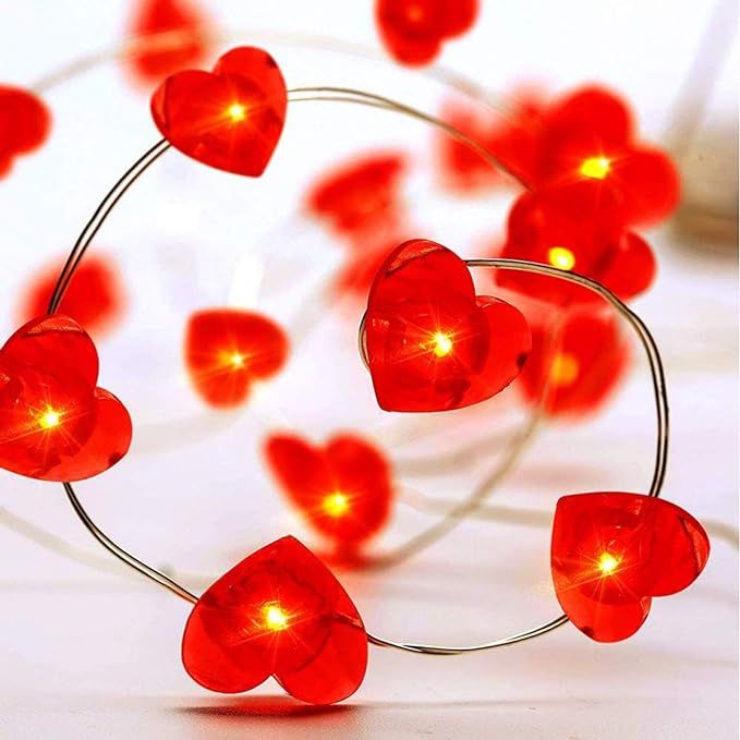 DmHirmg Valentine's Day String Light Party Decorations,Valentines Decorations Lights Operated for... | Amazon (US)
