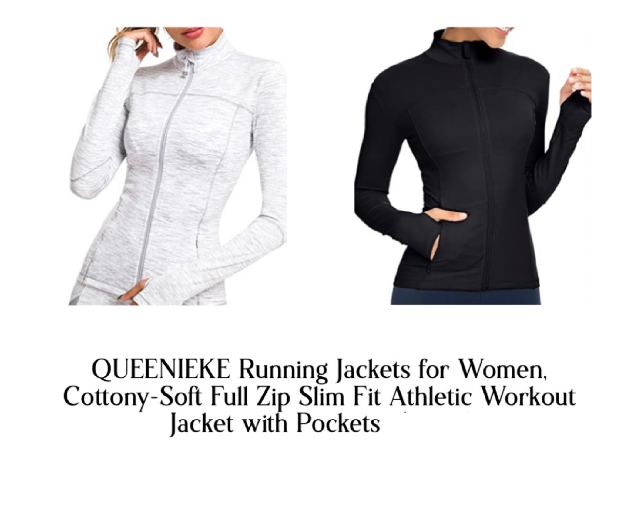 QUEENIEKE Running Jackets for Women, Cottony-Soft Full Zip Slim Fit Athletic Workout Jacket with Pockets 

#LTKunder100 #LTKunder50 #LTKfit