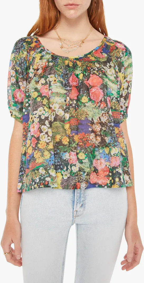 MOTHER The Garden Party Tie Back Peasant Top | Nordstrom | Nordstrom