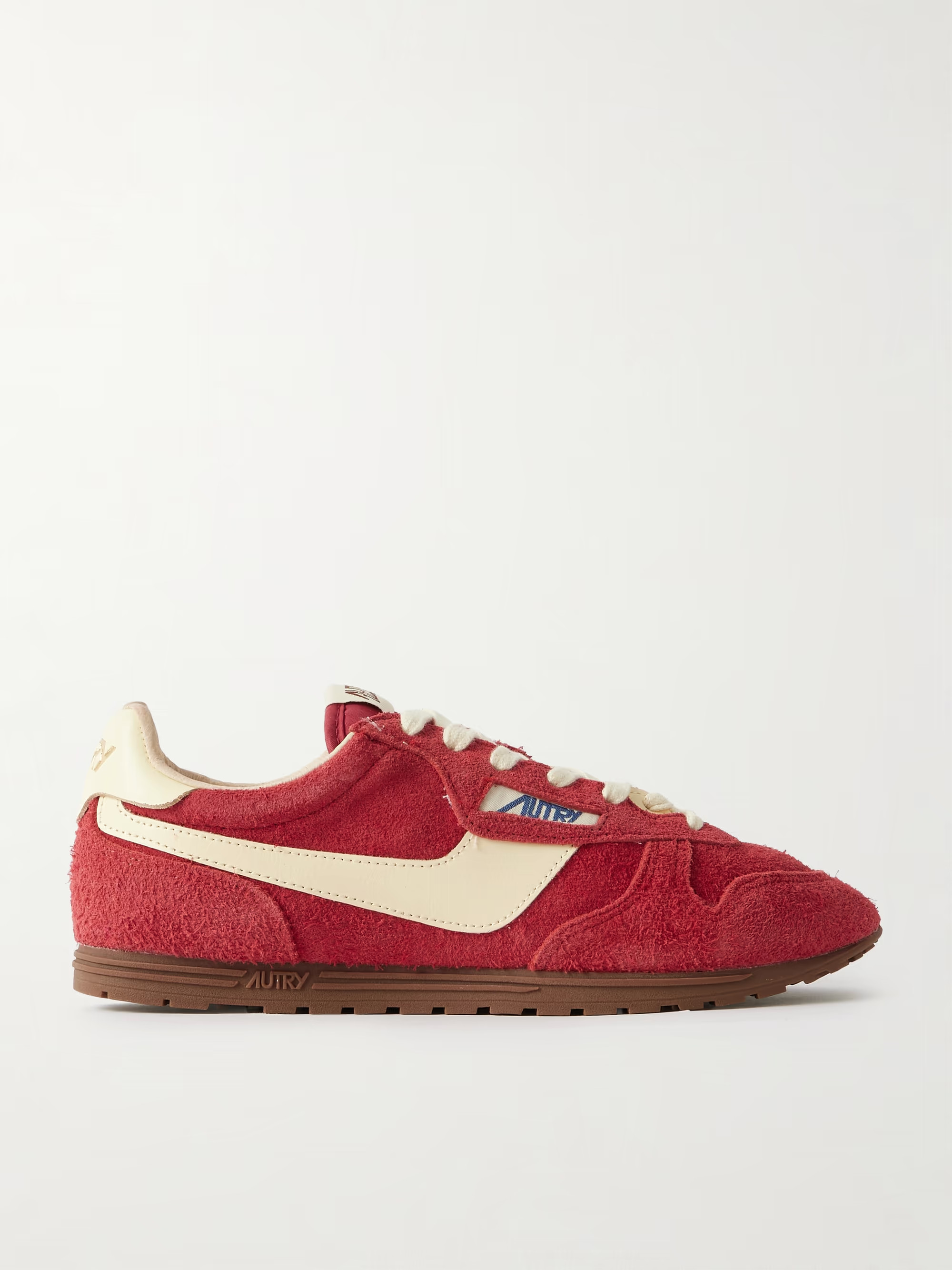 Windspin leather-trimmed brushed suede sneakers | NET-A-PORTER (UK & EU)