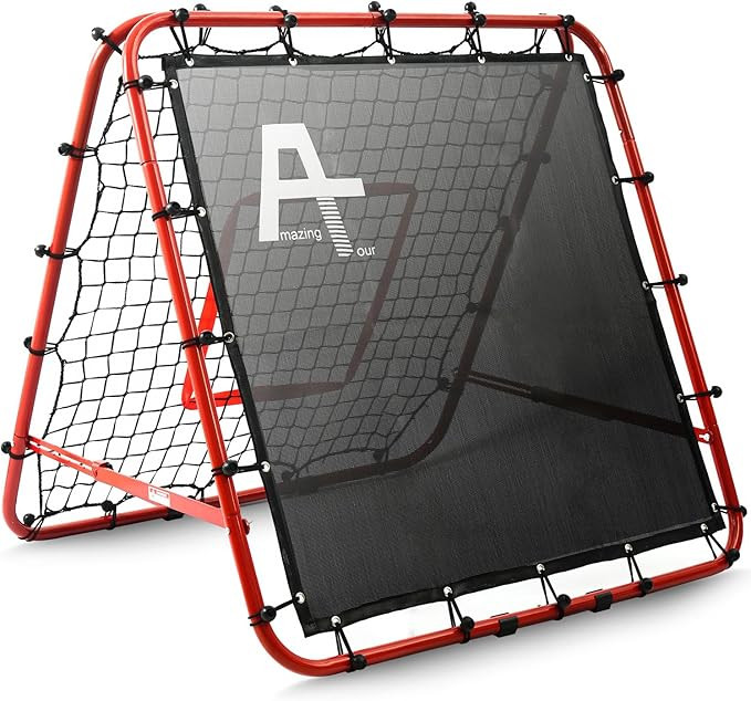 Adjustable Soccer Rebound Net | Double-Angle Soccer Trainer with Steel Frame | Portable Folding R... | Amazon (US)