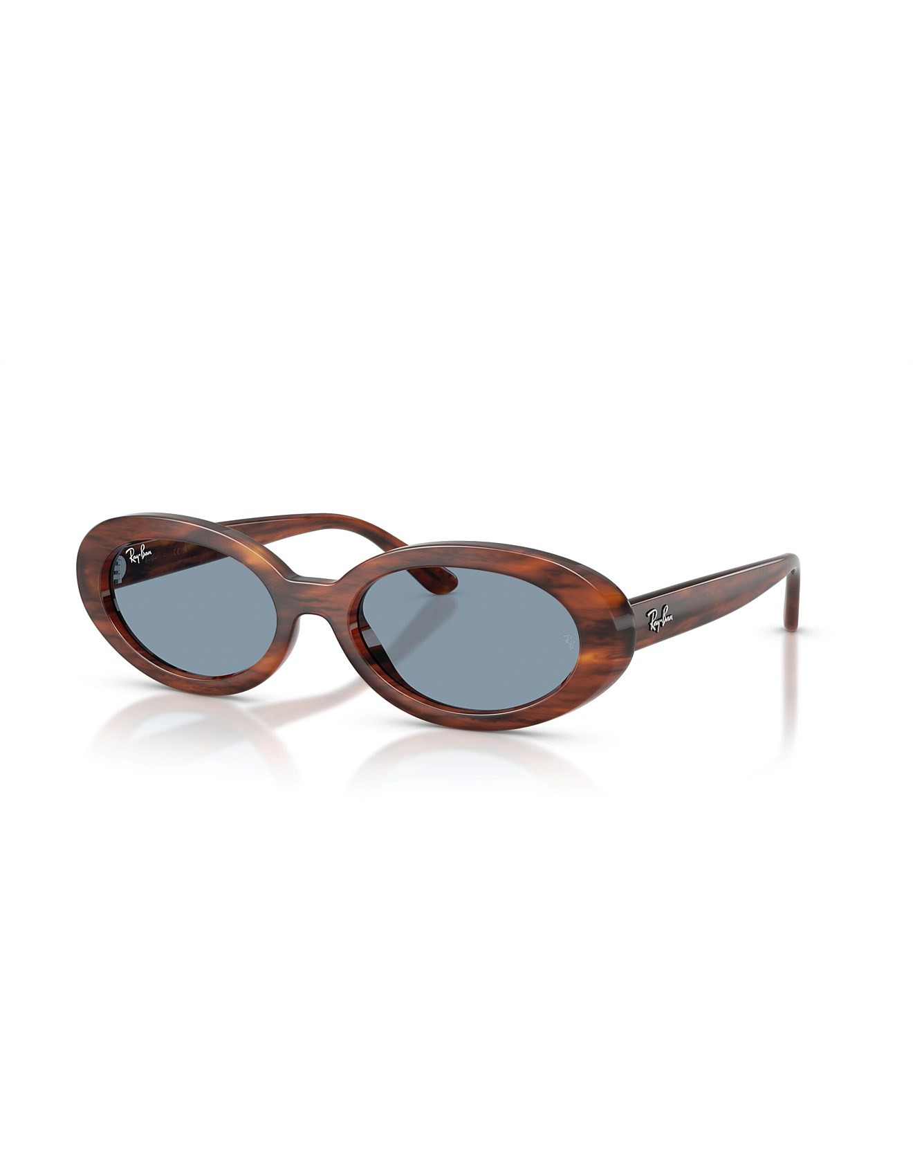 Oval STRIPED HAVANA BLUE Sunglasses | David Jones (Australia & New Zealand)