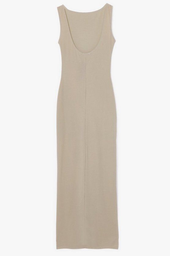 Don't Look Scoop Back Ribbed Maxi Dress | Nasty Gal (US)