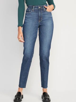 High-Waisted O.G. Straight Cotton-Hemp Blend Cut-Off Jeans for Women | Old Navy (US)