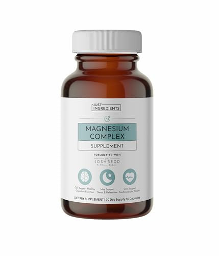 Just Ingredients Magnesium Complex - Five Bioavailable Forms for Relaxation, Sleep, Mood Support - 60 Capsules | Amazon (US)