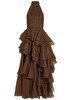 Fayette halterneck ruffled chiffon gown | Harvey Nichols