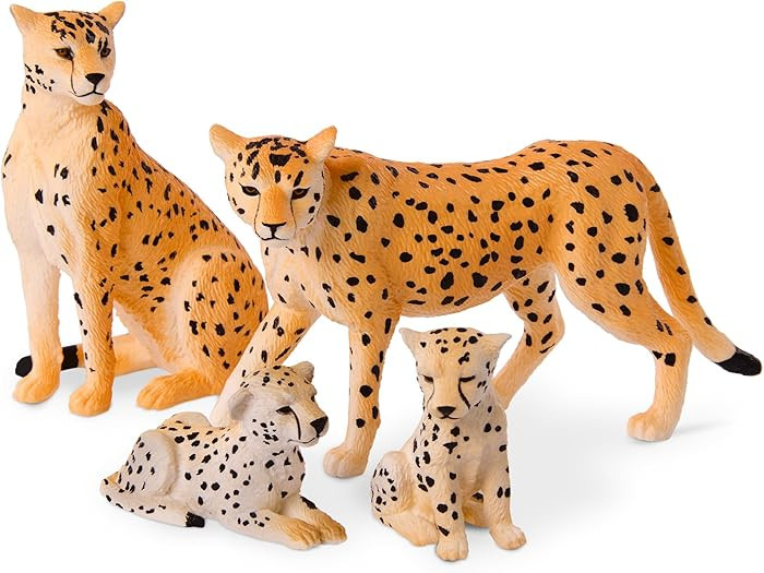 Terra by Battat – 4 Pieces Cheetah Family – 1 – 4-Inch Plastic Cheetah Figurines – Realis... | Amazon (US)