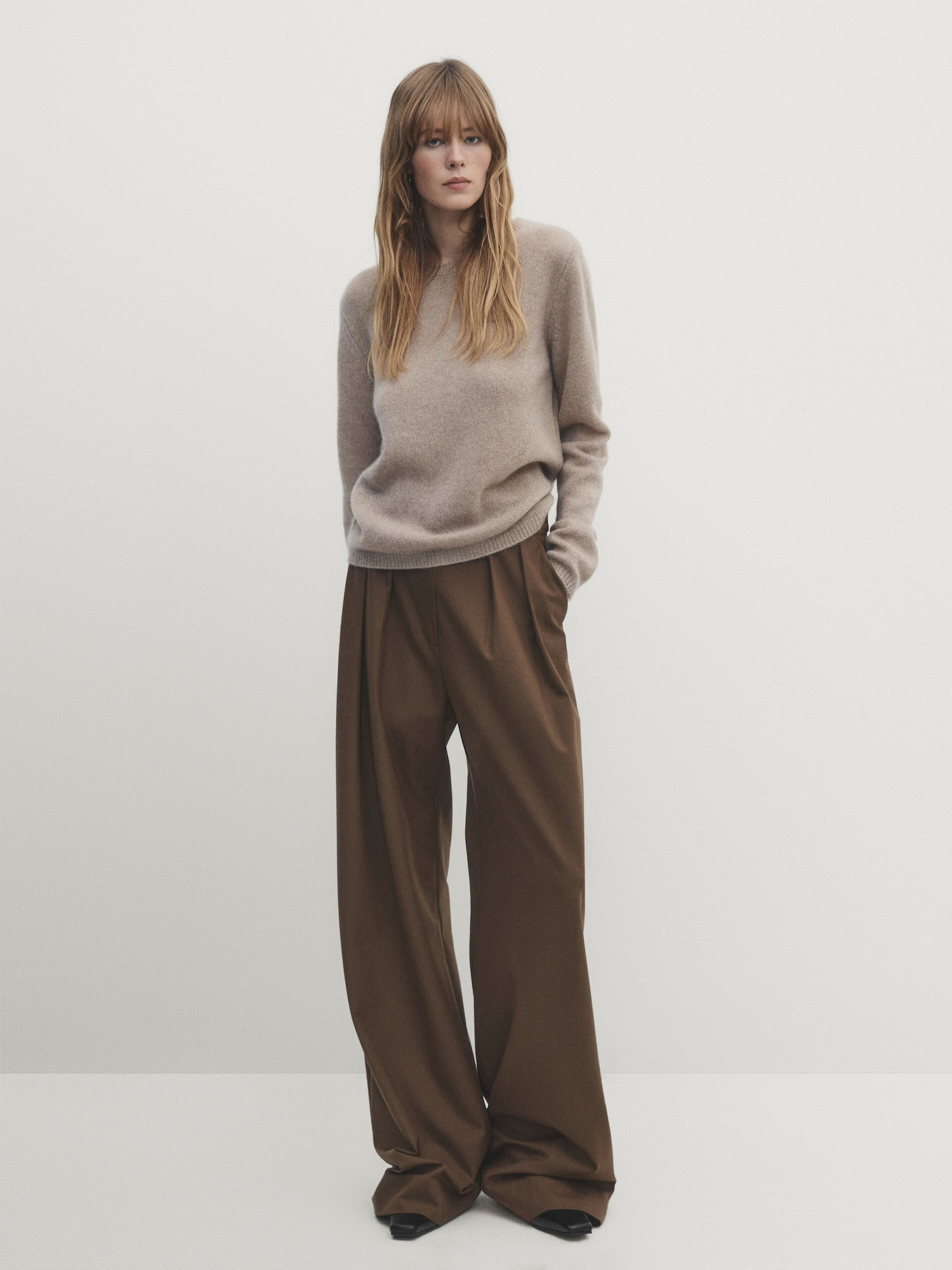 Pullover aus reinem Kaschmir mit Rundausschnitt | Massimo Dutti DE