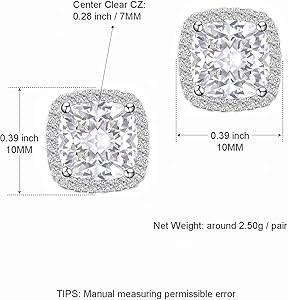 YOMELA Cubic Zirconia Earrings Studs, Halo CZ Birthstone Simulated Diamond Stud Earrings for Wome... | Amazon (US)