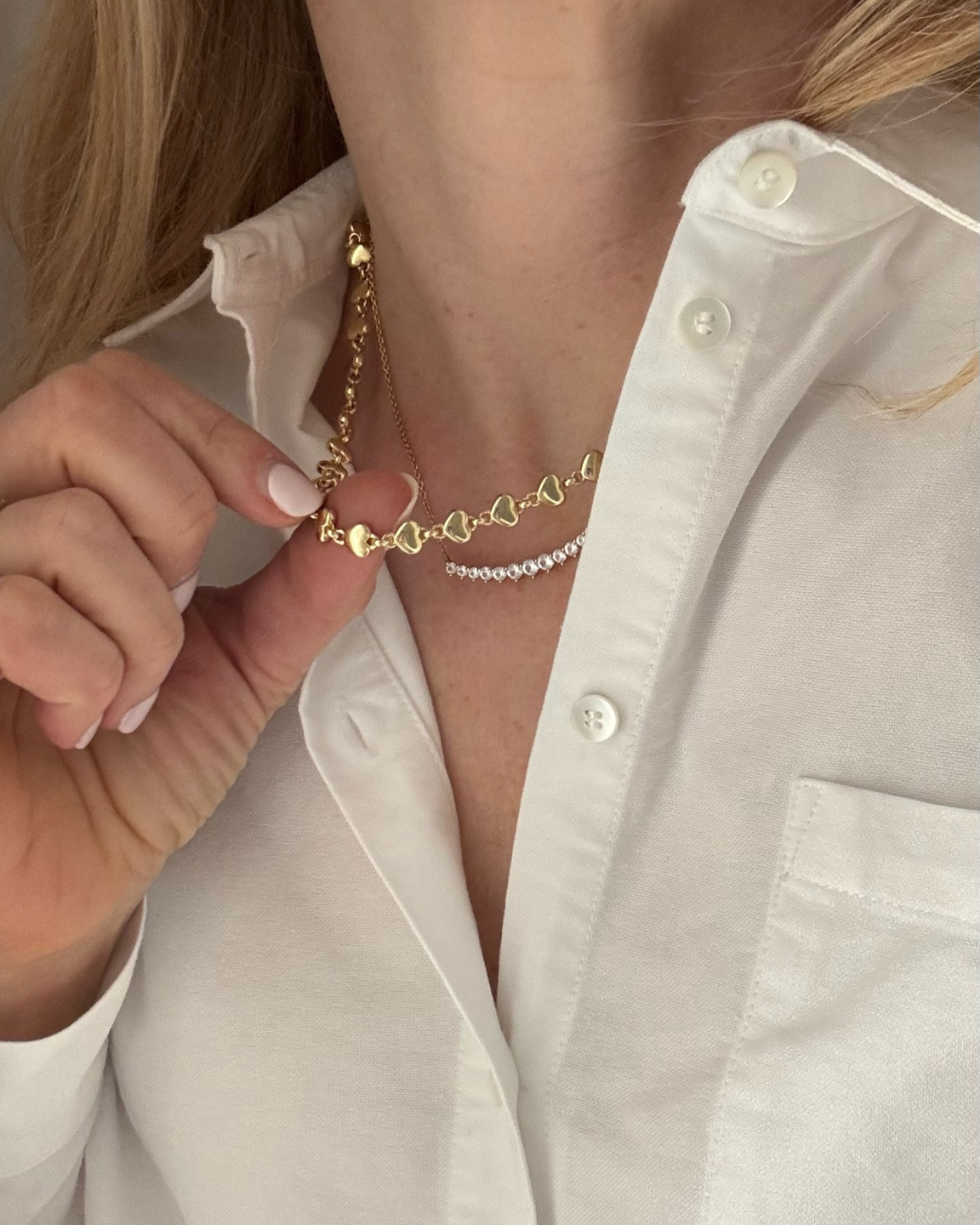 Heart necklace, Valentine’s Day necklace, gold necklace, necklace stack, everyday basics 

#LTKStyleTip