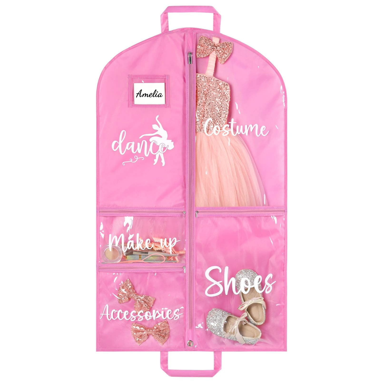 DEEKA Dance Garment Bag for Hanging Clothes with Zipper Pockets Dance Accessories Essentials Unif... | Amazon (US)
