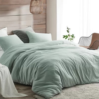 Natural Loft Sage Green Prewashed Microfiber Duvet Cover Set | Wayfair North America