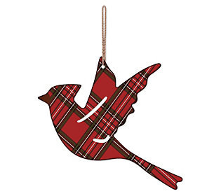 Sunset Vista Designs s/4 Plaid Cardinal Ornamen t | QVC