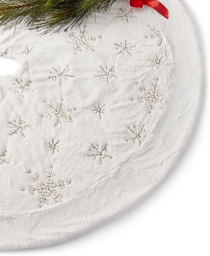 Tree Skirt White Sequins & Snowflakes, Created for Macy's | Macys (US)