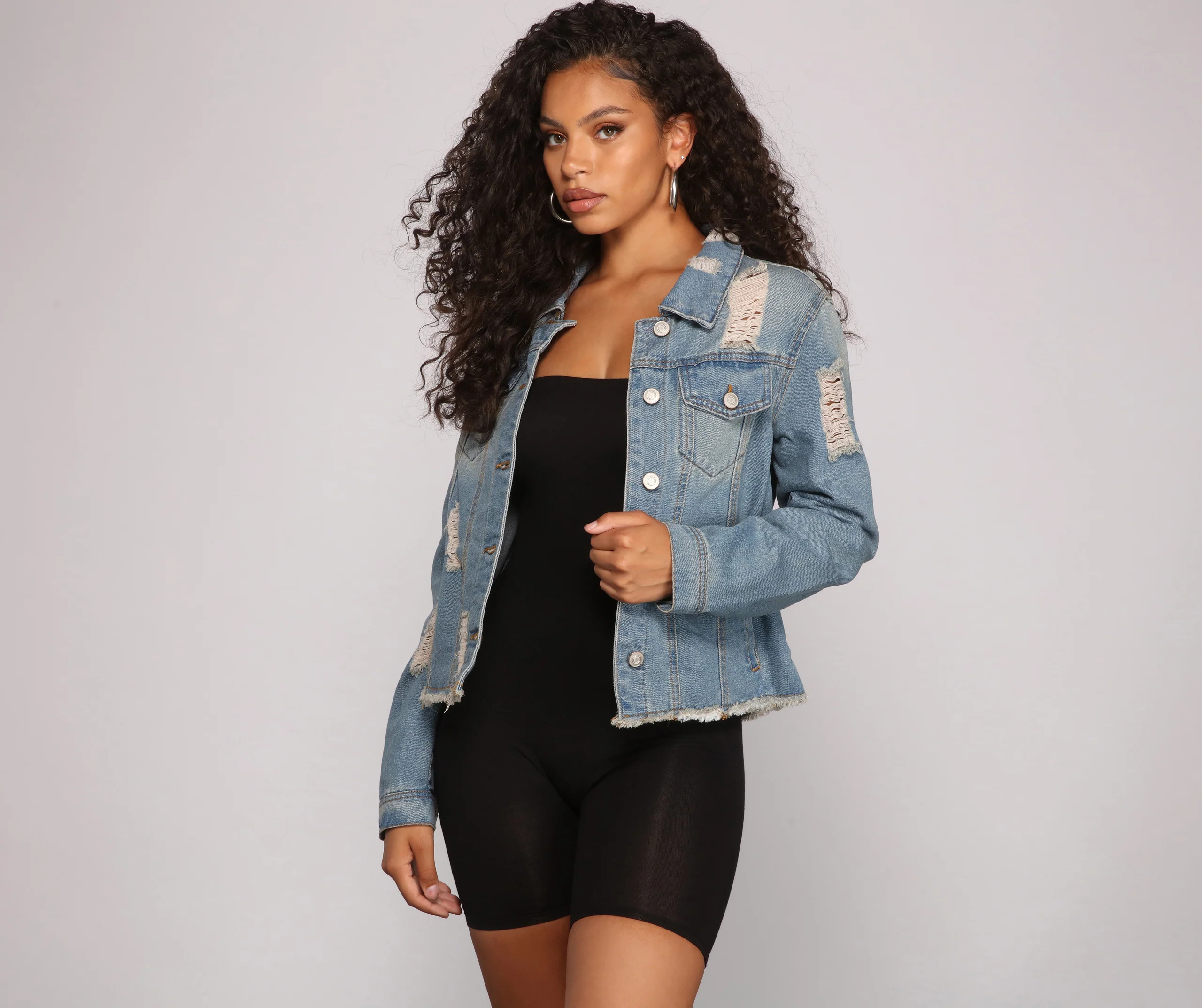 Casual Everyday Distressed Denim Jacket | Windsor Stores