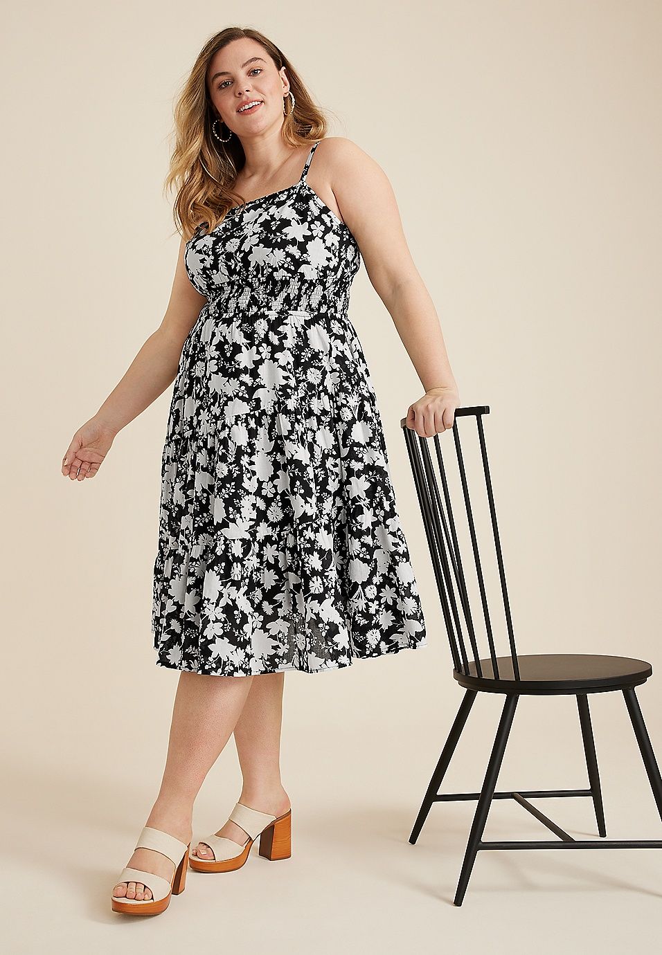 Plus Size Floral Smocked Midi Dress | Maurices