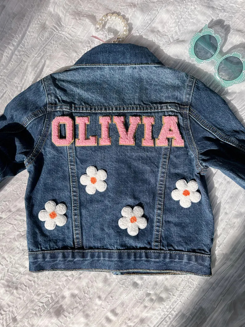 Personalized Jean Jacket With Daisy, Kids Jean Jacket, Custom Jean Jacket for Kids, Gift for Girl... | Etsy (US)