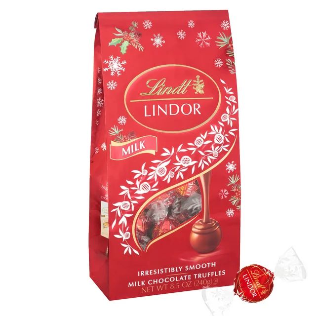 Lindt LINDOR Holiday Milk Chocolate Candy Truffles, 8.5 oz. Bag | Walmart (US)