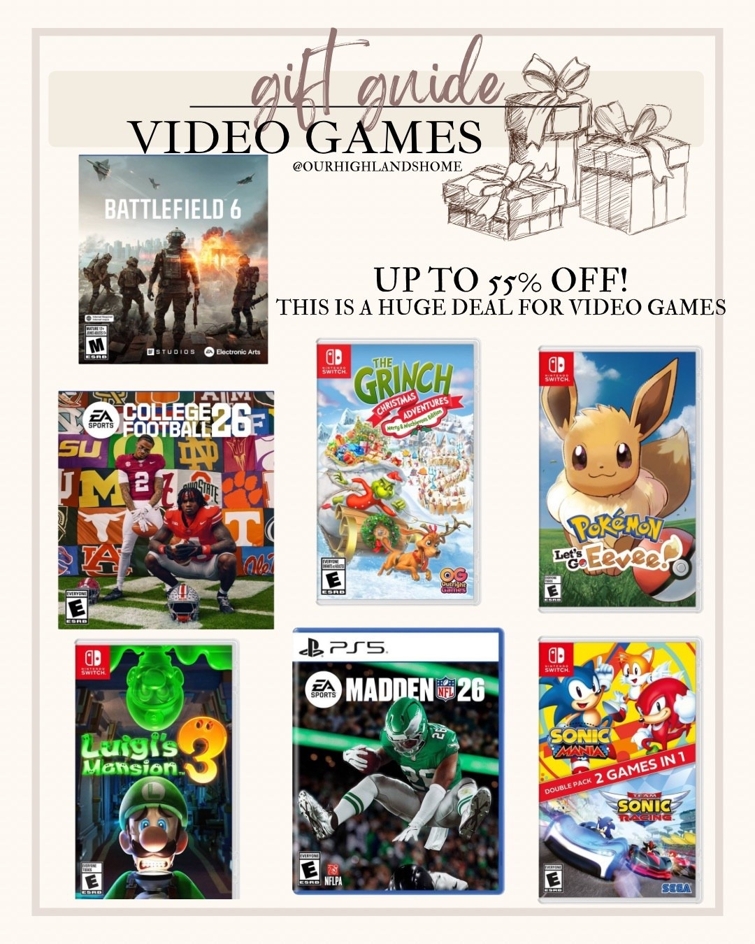 up to 55% off video games at target. huge deal!!!

#LTKGiftGuide #LTKKids #LTKSaleAlert