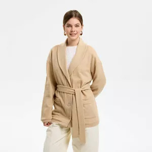 Women's Shawl Collar Belted Cardigan Sweater - Universal Thread™ Coffee S | Target