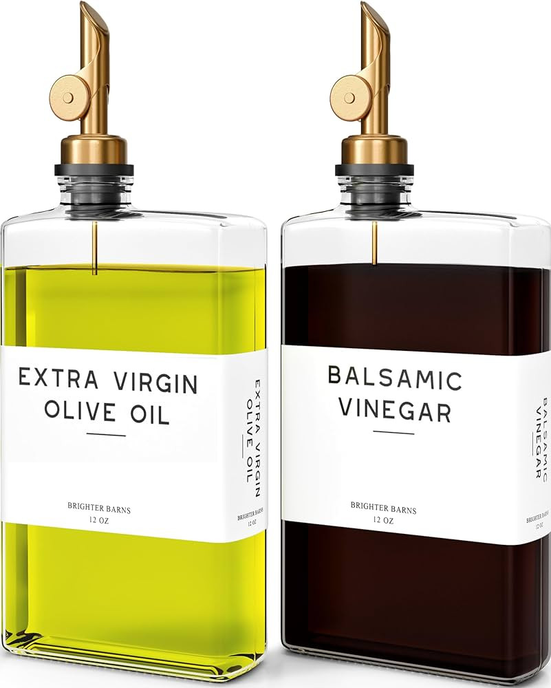 Glass Olive Oil Dispenser Bottle for Kitchen by Brighter Barns - Coffee Syrup Dispenser, Oil and ... | Amazon (US)